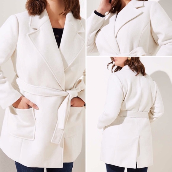LOFT Jackets & Blazers - NEW Ann taylor loft belted twill wrap coat wool